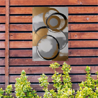 Abstracte compositie van monochrome cirkels tuinposter