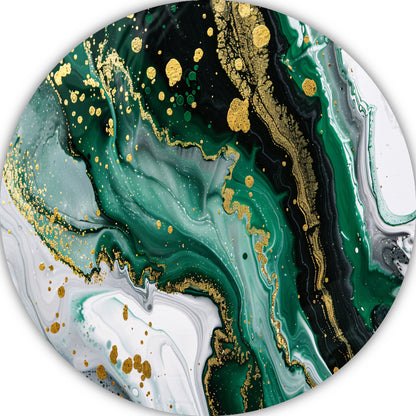 Groen Gouden Marmer Abstract Ontwerp forex muurcirkel