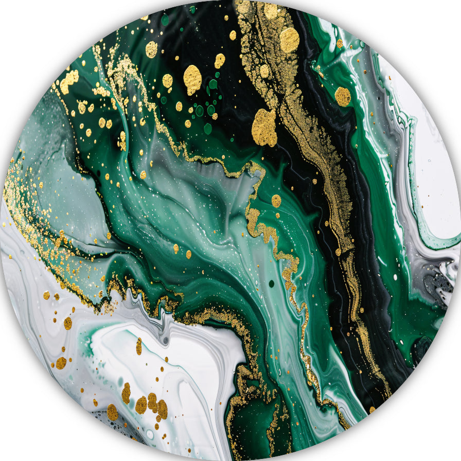 Groen Gouden Marmer Abstract Ontwerp forex muurcirkel
