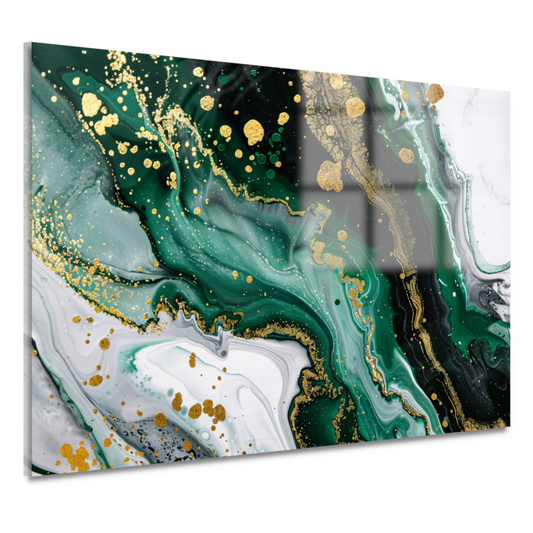 Groen Gouden Marmer Abstract Ontwerp acrylglas