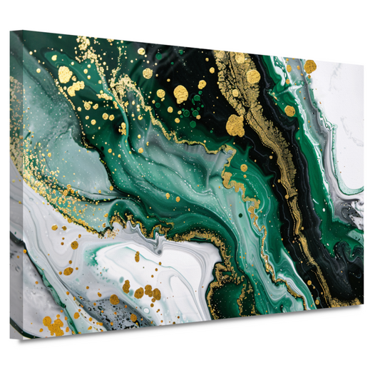 Groen Gouden Marmer Abstract Ontwerp canvas