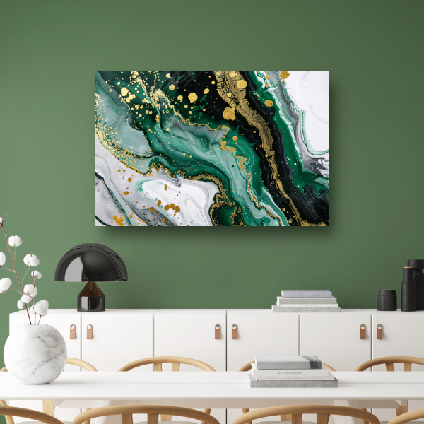 Groen Gouden Marmer Abstract Ontwerp canvas