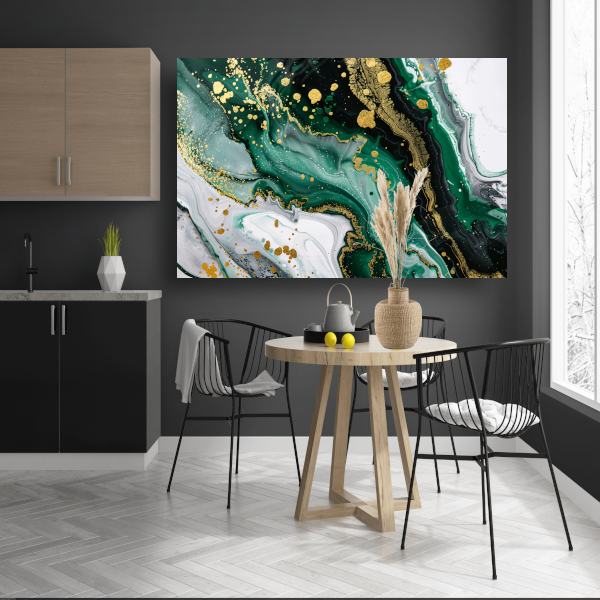 Groen Gouden Marmer Abstract Ontwerp canvas