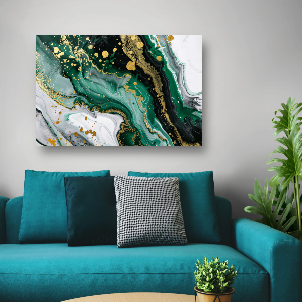 Groen Gouden Marmer Abstract Ontwerp poster