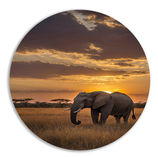 Majestueuze olifant bij Afrikaanse zonsondergang forex muurcirkel
