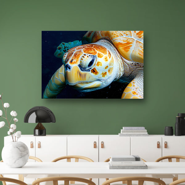 Impressionistisch zeegezicht met zonsondergang canvas met baklijst