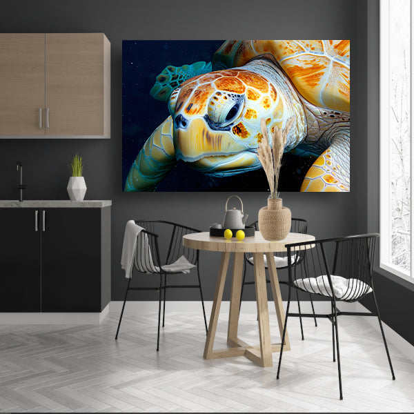 Impressionistisch zeegezicht met zonsondergang poster