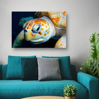 Impressionistisch zeegezicht met zonsondergang poster