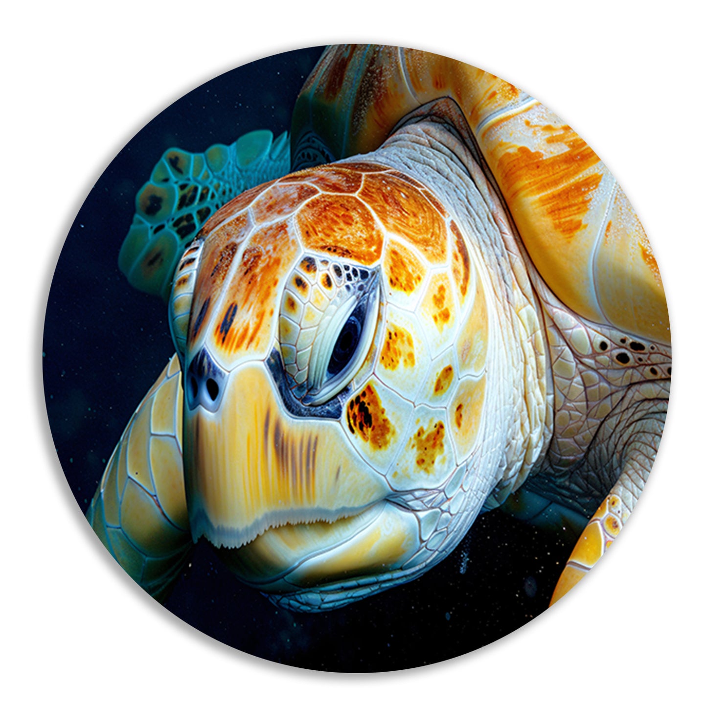 Impressionistisch zeegezicht met zonsondergang aluminium muurcirkel