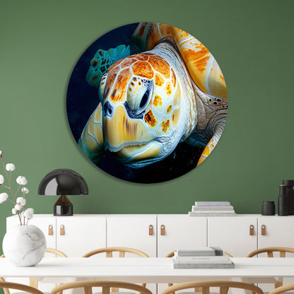 Impressionistisch zeegezicht met zonsondergang aluminium muurcirkel