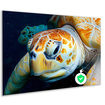 Impressionistisch zeegezicht met zonsondergang poster