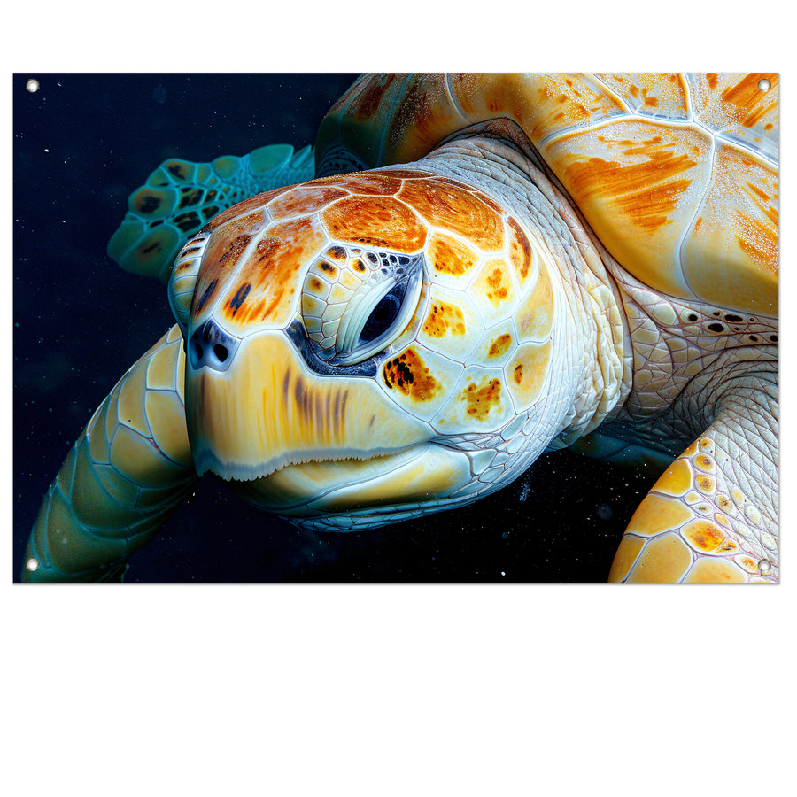 Impressionistisch zeegezicht met zonsondergang tuinposter