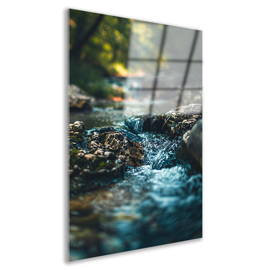 Beekje Tussen Stenen In Bos acrylglas