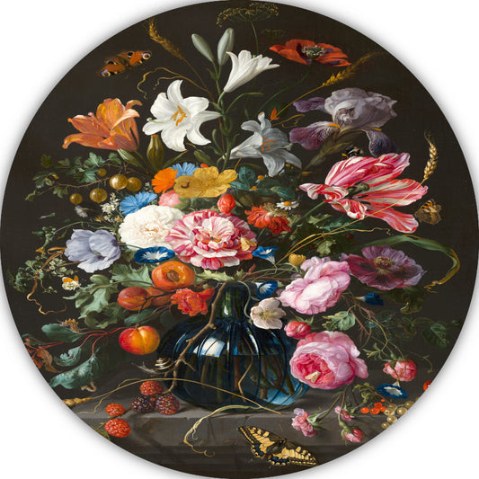 Vaas met bloemen - Jan Davidsz. de Heem forex muurcirkel