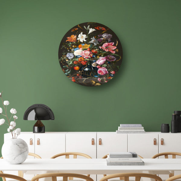 Vaas met bloemen - Jan Davidsz. de Heem aluminium muurcirkel