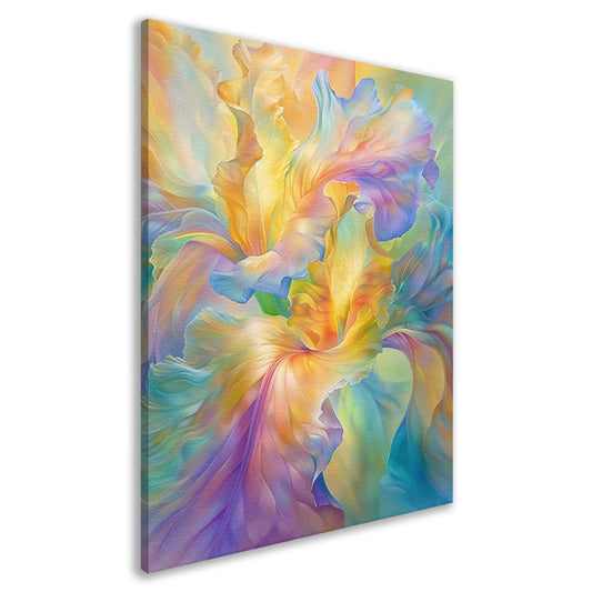Abstracte bloem in pastelkleuren schilderij canvas