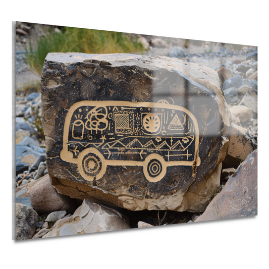 Street Art Bus op Rots acrylglas