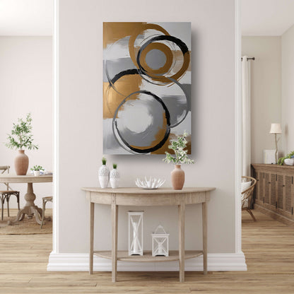 Abstracte compositie van monochrome cirkels poster