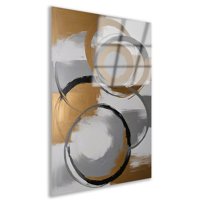 Abstracte compositie van monochrome cirkels acrylglas