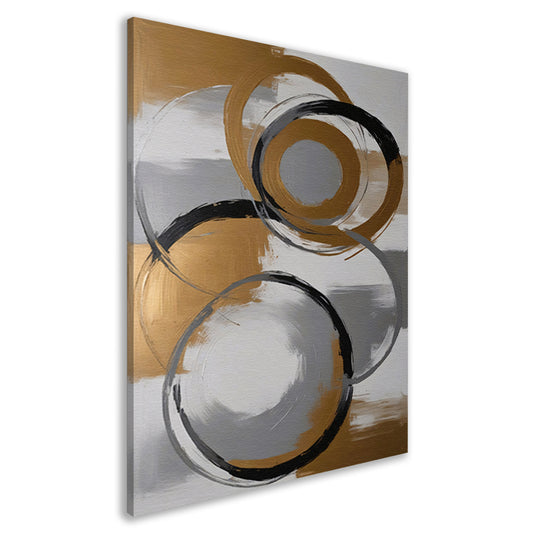 Abstracte compositie van monochrome cirkels canvas