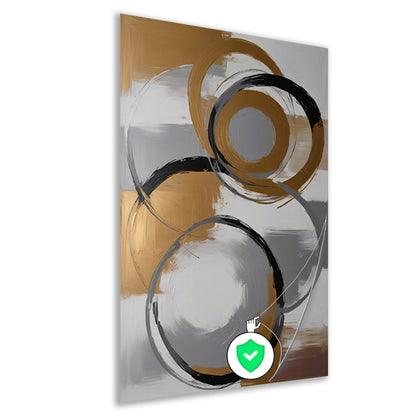 Abstracte compositie van monochrome cirkels poster