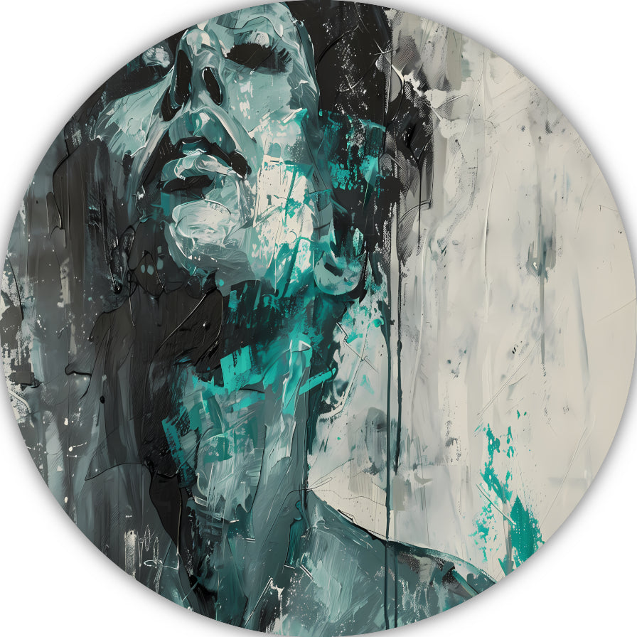 Turquoise Emotie Abstracte Dynamiek forex muurcirkel