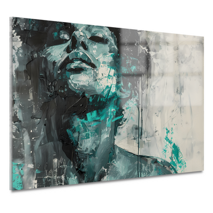 Turquoise Emotie Abstracte Dynamiek acrylglas