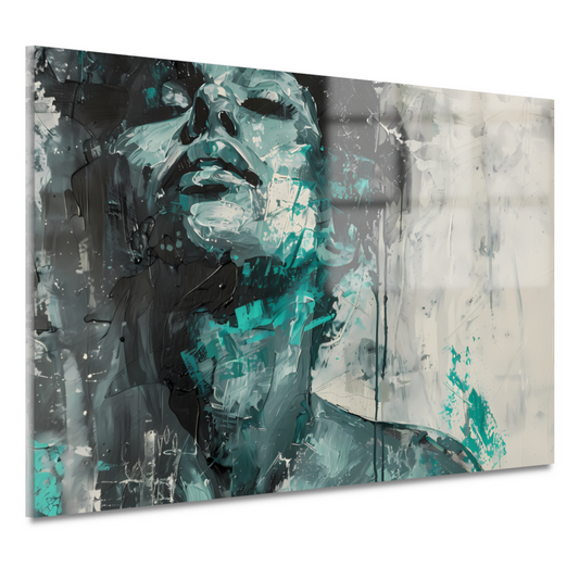 Turquoise Emotie Abstracte Dynamiek acrylglas
