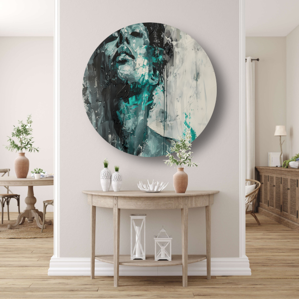 Turquoise Emotie Abstracte Dynamiek forex muurcirkel