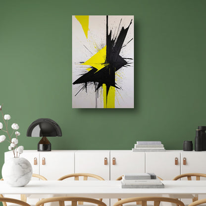 Explosie van Contrast in Geel en Zwart canvas