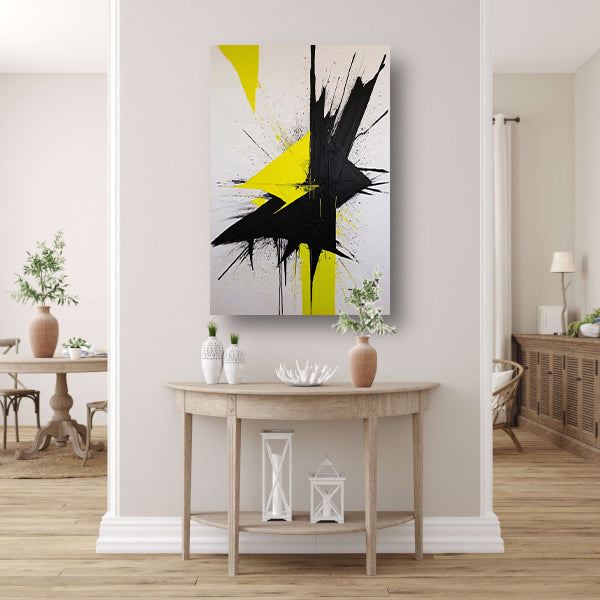 Explosie van Contrast in Geel en Zwart canvas
