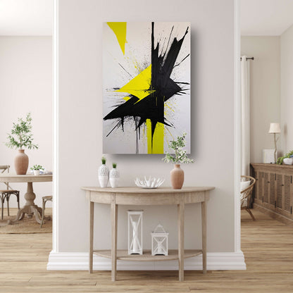 Explosie van Contrast in Geel en Zwart canvas