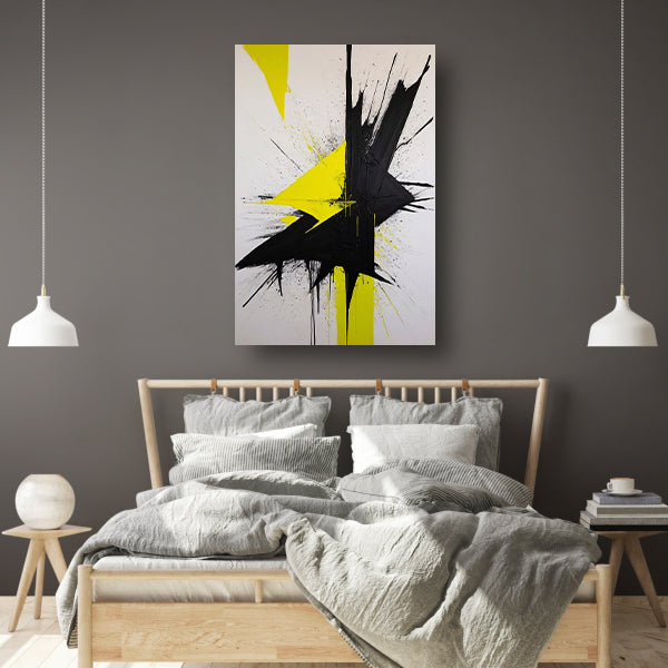 Explosie van Contrast in Geel en Zwart canvas