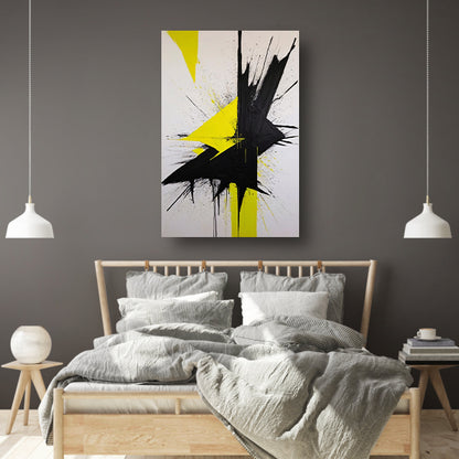 Explosie van Contrast in Geel en Zwart canvas