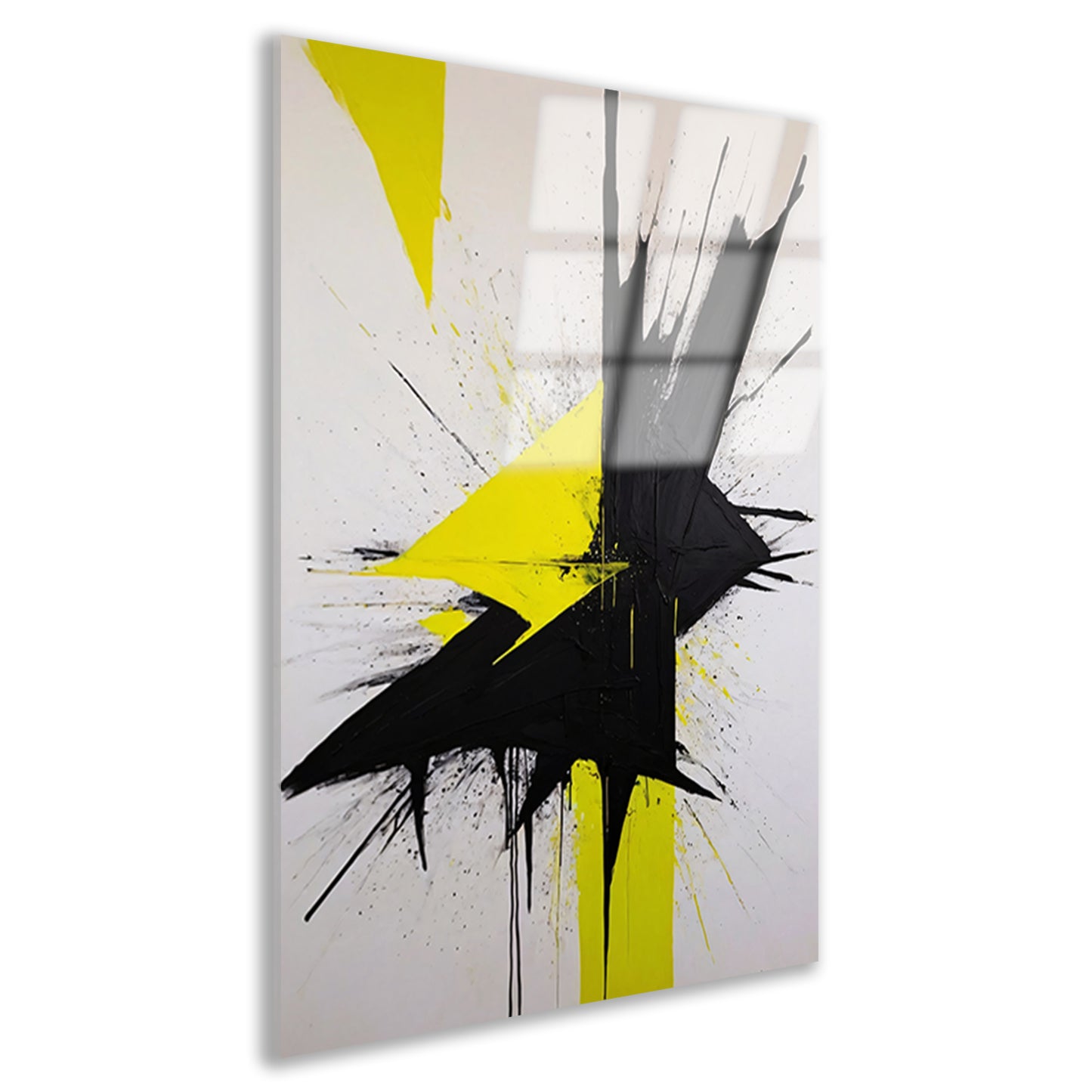 Explosie van Contrast in Geel en Zwart acrylglas