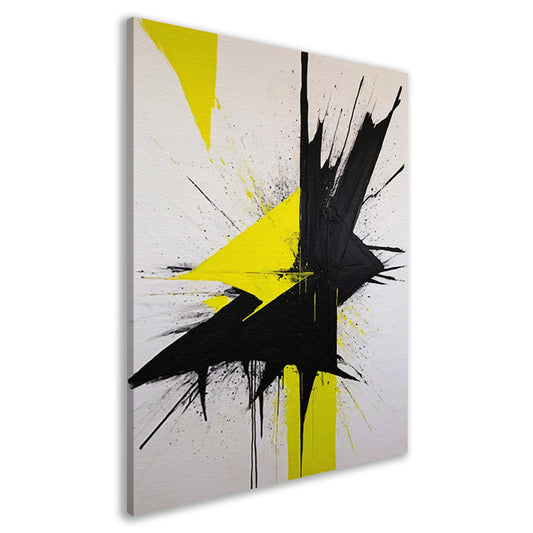Explosie van Contrast in Geel en Zwart canvas