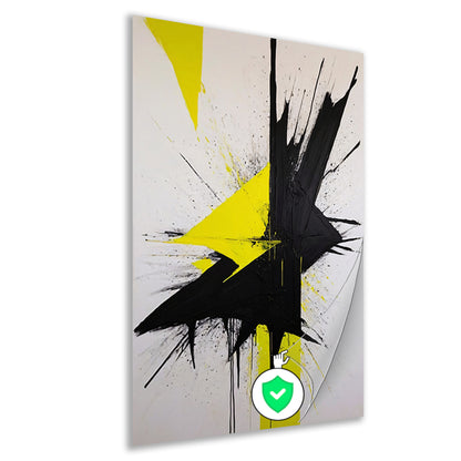 Explosie van Contrast in Geel en Zwart poster