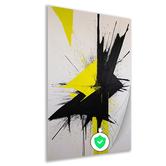 Explosie van Contrast in Geel en Zwart poster
