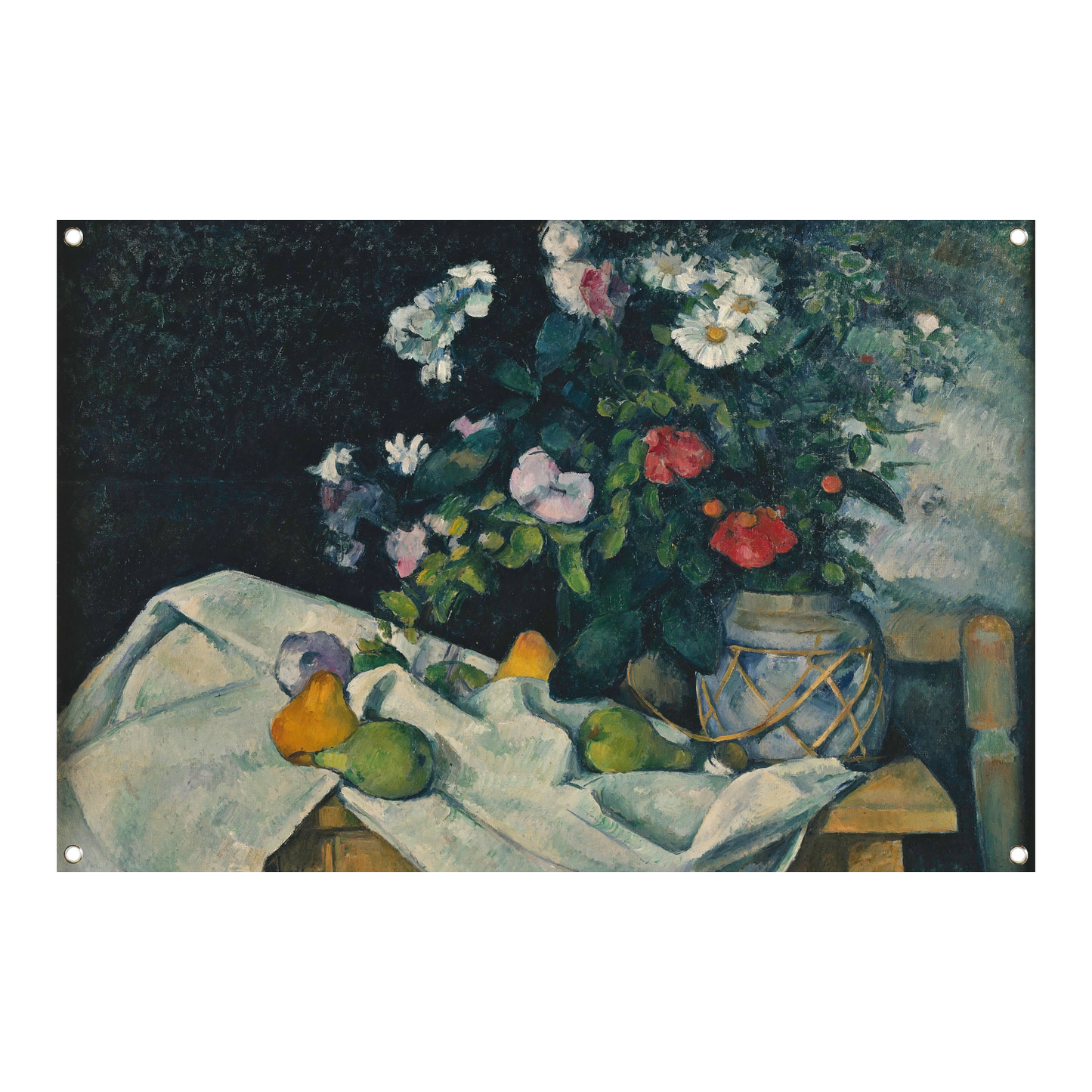 Stilleven met bloemen en fruit - Paul Cézanne tuinposter