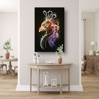 Abstracte Kosmische Vogel in Kleur acrylglas