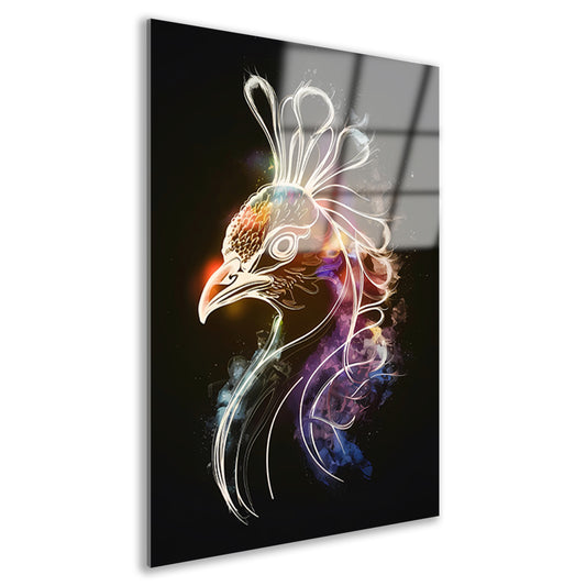 Abstracte Kosmische Vogel in Kleur acrylglas