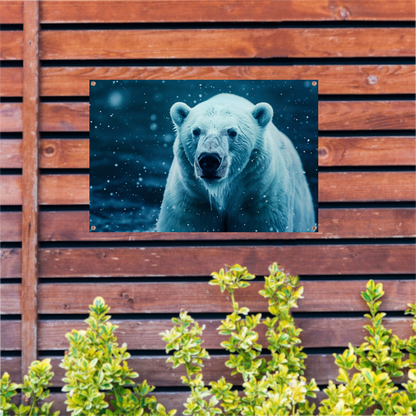 IJsbeer in de sneeuwstorm tuinposter