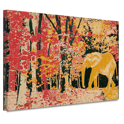 Olifant onder bomen canvas