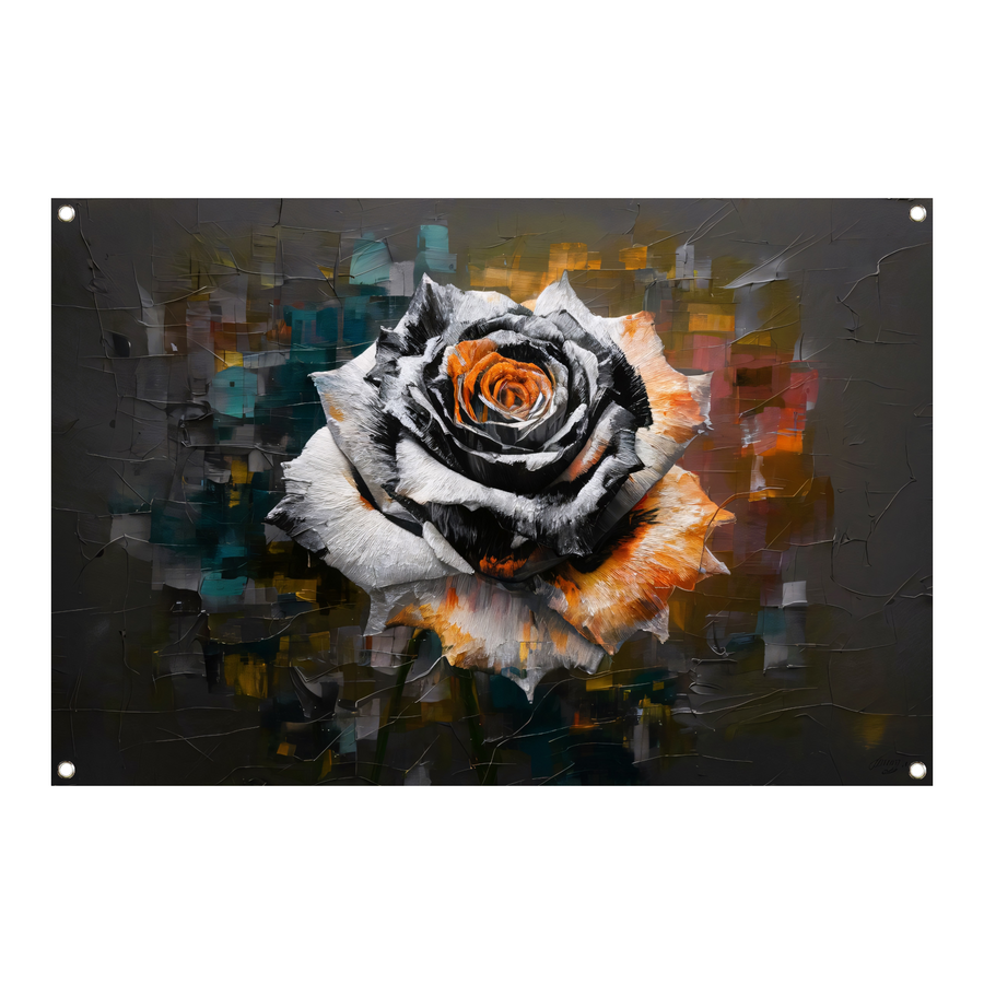 Kleurrijke Abstractie van een Roos tuinposter