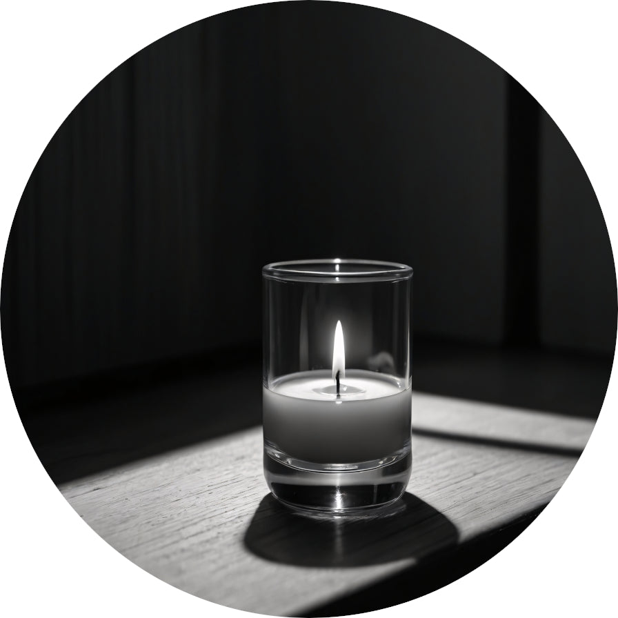 Zacht Licht in Monochroom Stilleven aluminium muurcirkel