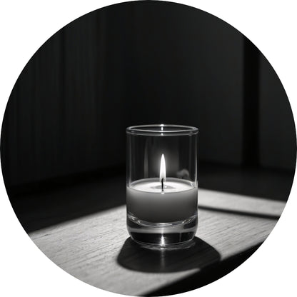 Zacht Licht in Monochroom Stilleven aluminium muurcirkel