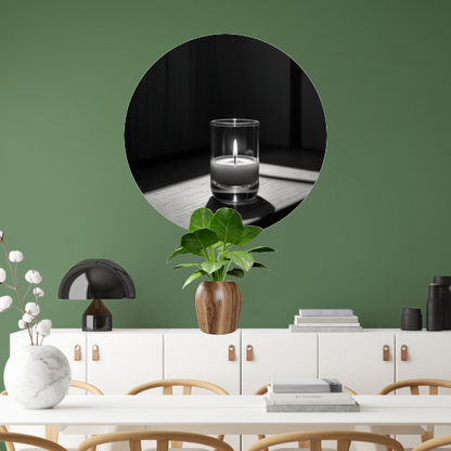 Zacht Licht in Monochroom Stilleven aluminium muurcirkel