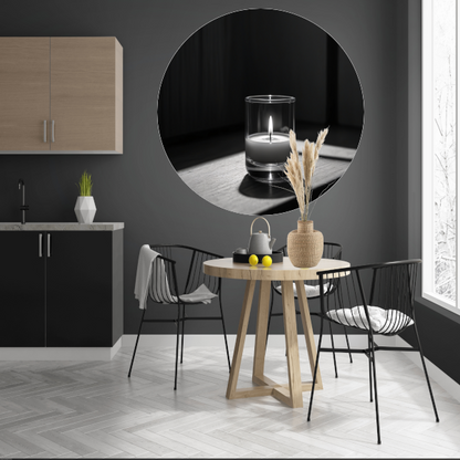 Zacht Licht in Monochroom Stilleven aluminium muurcirkel