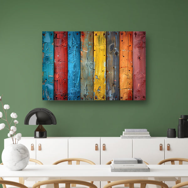 Minimalistisch gekleurde lijnen canvas