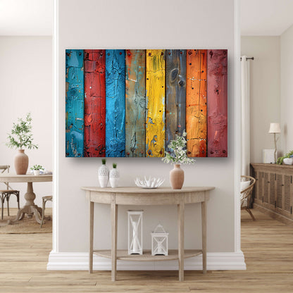 Minimalistisch gekleurde lijnen canvas